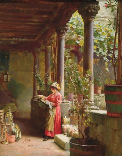 Ein Innenhof in Venedig, 1896 von Henry Woods